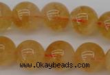 CCR168 15.5 inches 12mm round natural citrine beads wholesale