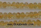 CCR173 15.5 inches 4*6mm faceted rondelle natural citrine beads