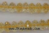 CCR174 15.5 inches 5*8mm faceted rondelle natural citrine beads