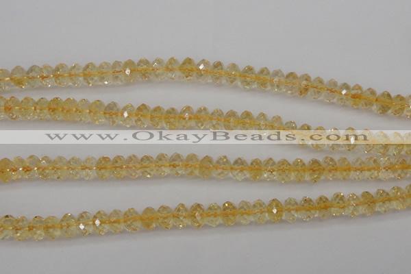 CCR174 15.5 inches 5*8mm faceted rondelle natural citrine beads