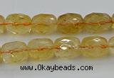 CCR179 15.5 inches 10*12mm faceted drum citrine gemstone beads