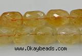 CCR180 15.5 inches 11*14mm faceted drum citrine gemstone beads