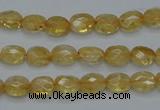 CCR21 15.5 inches 6*7mm faceted oval natural citrine gemstone beads