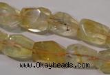 CCR214 15.5 inches 12*14mm faceted nuggets natural citrine beads