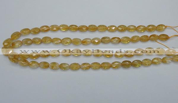 CCR22 15.5 inches 8*12mm faceted oval natural citrine gemstone beads