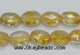 CCR23 15.5 inches 10*14mm faceted oval natural citrine gemstone beads