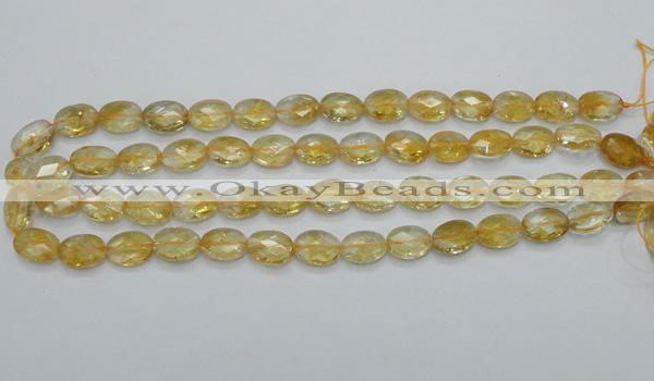 CCR23 15.5 inches 10*14mm faceted oval natural citrine gemstone beads