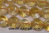 CCR231 15.5 inches 10mm flat round natural citrine gemstone beads