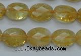 CCR24 15.5 inches 12*16mm faceted oval natural citrine gemstone beads