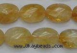 CCR25 15.5 inches 14*19mm faceted oval natural citrine gemstone beads