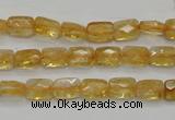 CCR26 15.5 inches 6*7mm faceted rectangle natural citrine beads