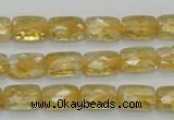 CCR27 15.5 inches 8*12mm faceted rectangle natural citrine beads