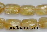 CCR30 15.5 inches 13*18mm faceted rectangle natural citrine beads