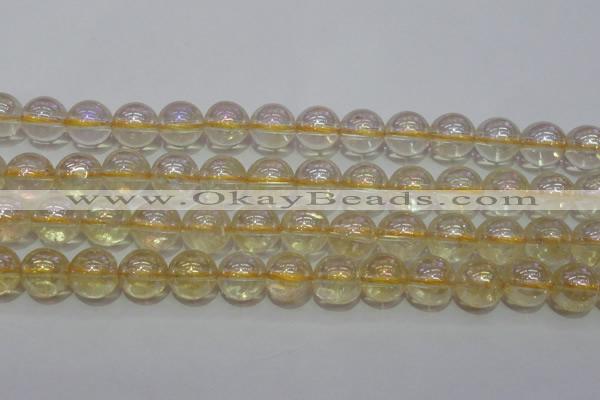 CCR303 15.5 inches 10mm round AB-color natural citrine beads