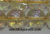 CCR304 15.5 inches 12mm round AB-color natural citrine beads