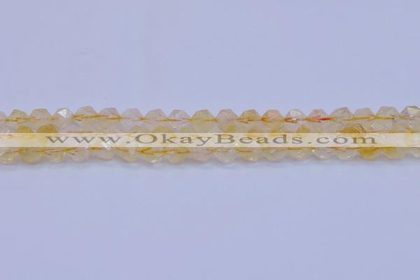 CCR311 15.5 inches 6mm faceted nuggets citrine gemstone beads