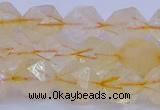 CCR313 15.5 inches 10mm faceted nuggets citrine gemstone beads