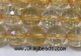 CCR338 15.5 inches 6mmm faceted round citrine gemstone beads