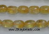 CCR34 15.5 inches 8*12mm faceted rice natural citrine gemstone beads