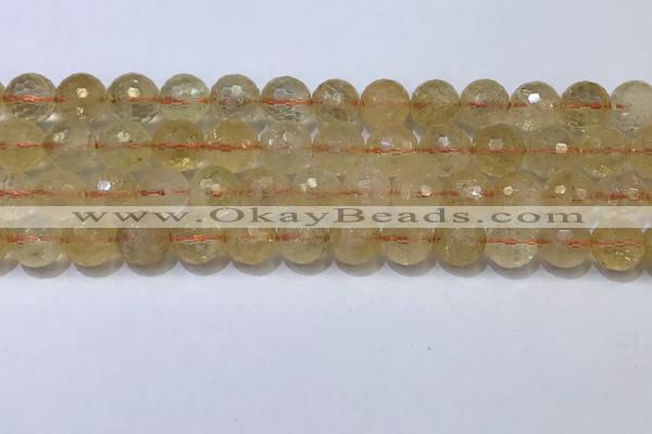 CCR342 15.5 inches 10mmm faceted round citrine beads wholesale