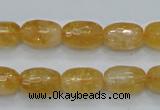 CCR35 15.5 inches 10*15mm faceted rice natural citrine gemstone beads