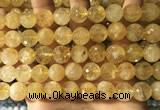 CCR358 15.5 inches 12mm faceted round citrine beads