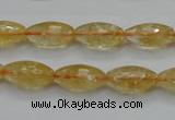 CCR36 15.5 inches 8*16mm faceted rice natural citrine gemstone beads