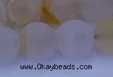 CCR375 15.5 inches 14mm round matte citrine beads wholesale