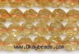 CCR415 15 inches 6mm faceted nuggets citrine beads