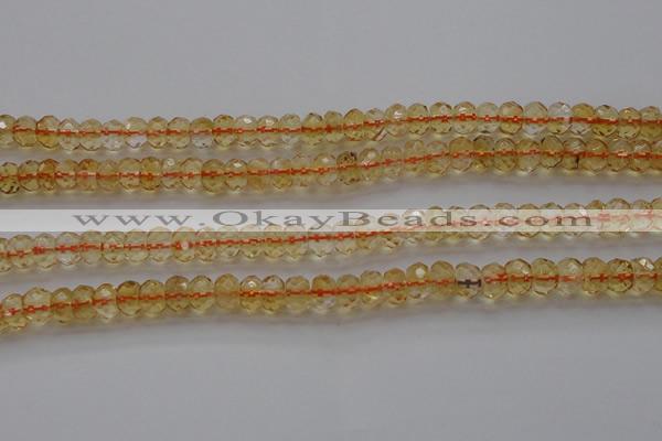 CCR51 15.5 inches 4*6mm faceted rondelle natural citrine beads