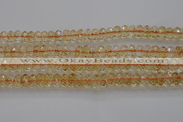 CCR52 15.5 inches 5*8mm faceted rondelle natural citrine beads