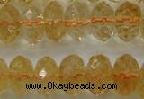 CCR53 15.5 inches 6*10mm faceted rondelle natural citrine beads