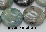 CCS06 15.5 inches 25mm flat round natural chrysocolla gemstone beads