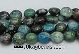 CCS14 15.5 inches 8mm flat round natural chrysocolla gemstone beads