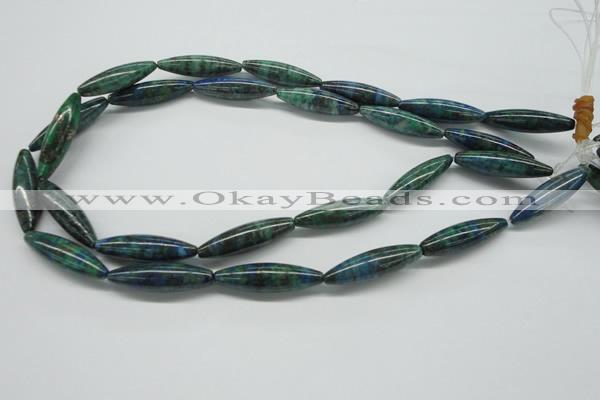 CCS156 15.5 inches 8*30mm rice dyed chrysocolla gemstone beads