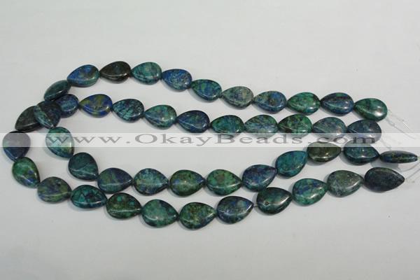 CCS173 15.5 inches 13*18mm flat teardrop dyed chrysocolla gemstone beads