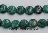 CCS211 15.5 inches 10mm flat round natural Chinese chrysocolla beads