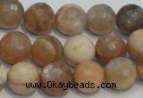 CCS313 15.5 inches 12mm faceted round natural sunstone beads