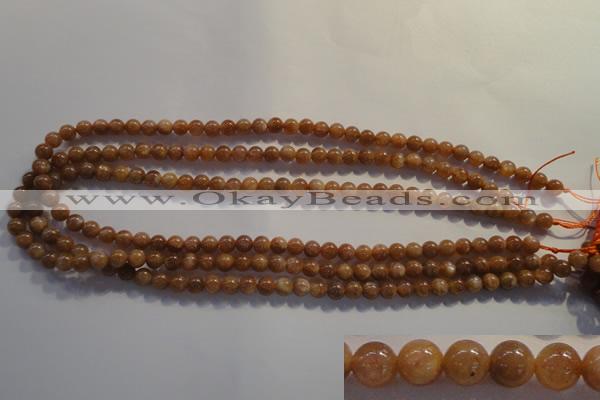 CCS361 15.5 inches 6mm round A grade natural golden sunstone beads