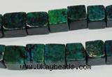 CCS420 15.5 inches 10*10mm cube dyed chrysocolla gemstone beads