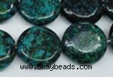 CCS437 15.5 inches 20mm flat round dyed chrysocolla gemstone beads