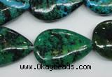 CCS456 15.5 inches 20*28mm flat teardrop dyed chrysocolla gemstone beads