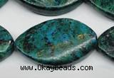 CCS485 15.5 inches 25*40mm twisted marquise dyed chrysocolla gemstone beads