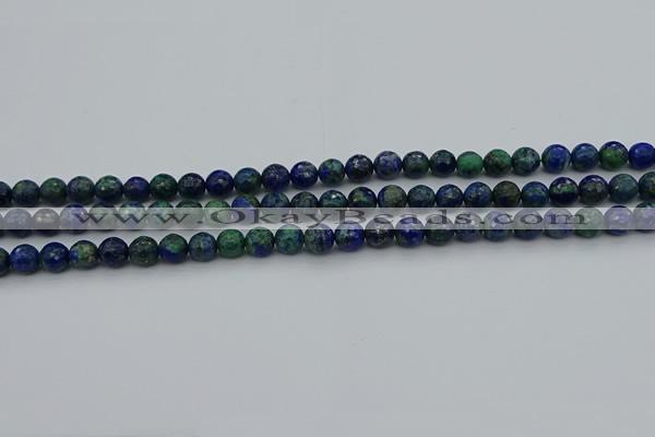 CCS531 15.5 inches 6mm faceted round dyed chrysocolla beads