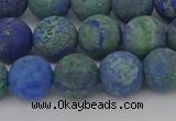 CCS543 15.5 inches 10mm round matte dyed chrysocolla beads