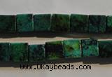 CCS612 15.5 inches 8*8mm cube dyed chrysocolla gemstone beads