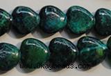 CCS651 15.5 inches 15*15mm heart dyed chrysocolla gemstone beads