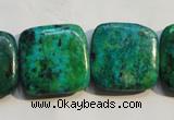 CCS673 15.5 inches 22*22mm square dyed chrysocolla gemstone beads