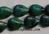 CCS691 15.5 inches 13*17mm flat teardrop dyed chrysocolla beads