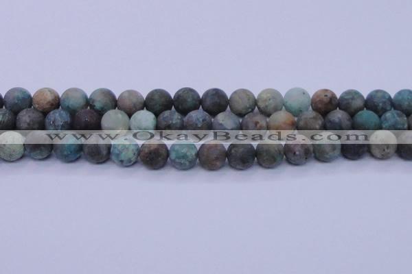 CCS764 15.5 inches 12mm round matte natural chrysocolla beads